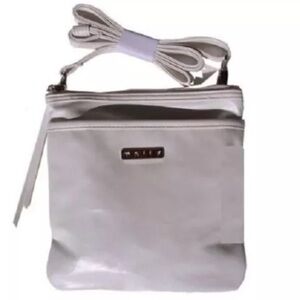 Mally Beauty Crossbody Purse / Cosmetics Bag - White w/pink lining. - Brand new.